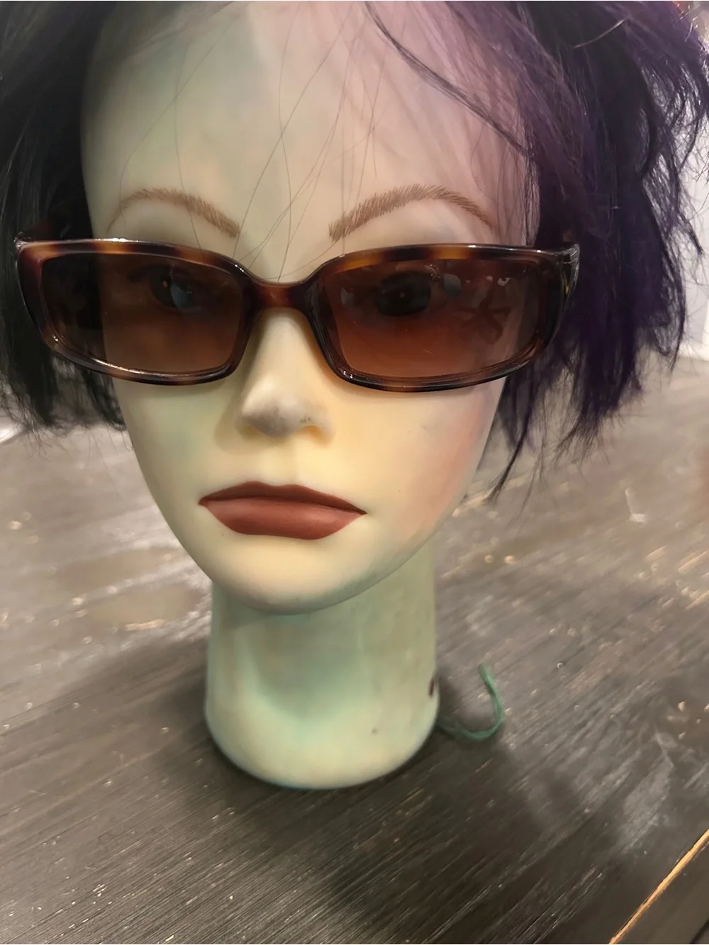 Tortoiseshelll Rectangular Sunglasses - Brown Lenses